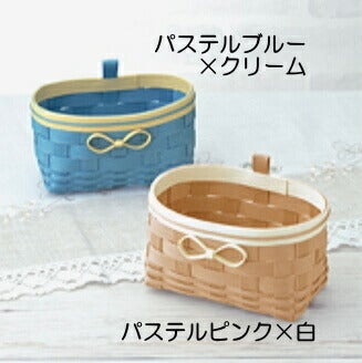エコクラフト キット リボン付の小さなかご エコクラフト カゴ 手芸