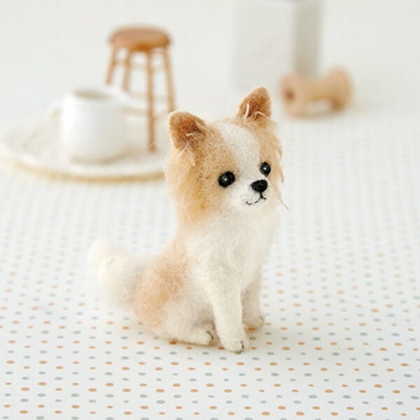 羊毛フェルトキット チワワ ロングコート 羊毛フェルト犬キット イヌ