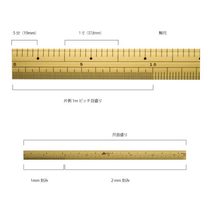 竹尺セット(10cm 15cmセット×15、鯨3寸cm付き×3) 竹尺 鯨1尺cm付 普通巾 No.288 両メモリ 鯨尺 物差し ものさし