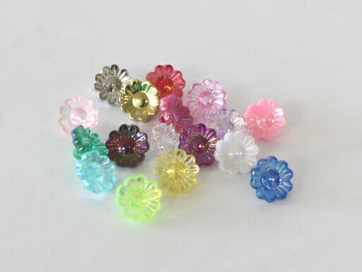 ニューフラワービーズ 8mm カラー 約200個入 プラスチックビーズ